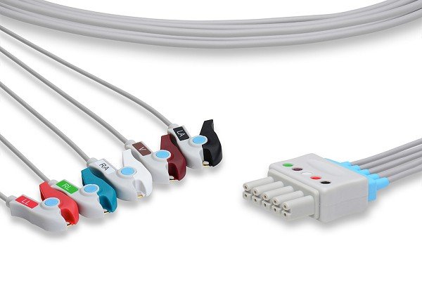 ECG Leadset, OEM Original CMO-07FT-5NAB Leadwire by Fukuda Denshi